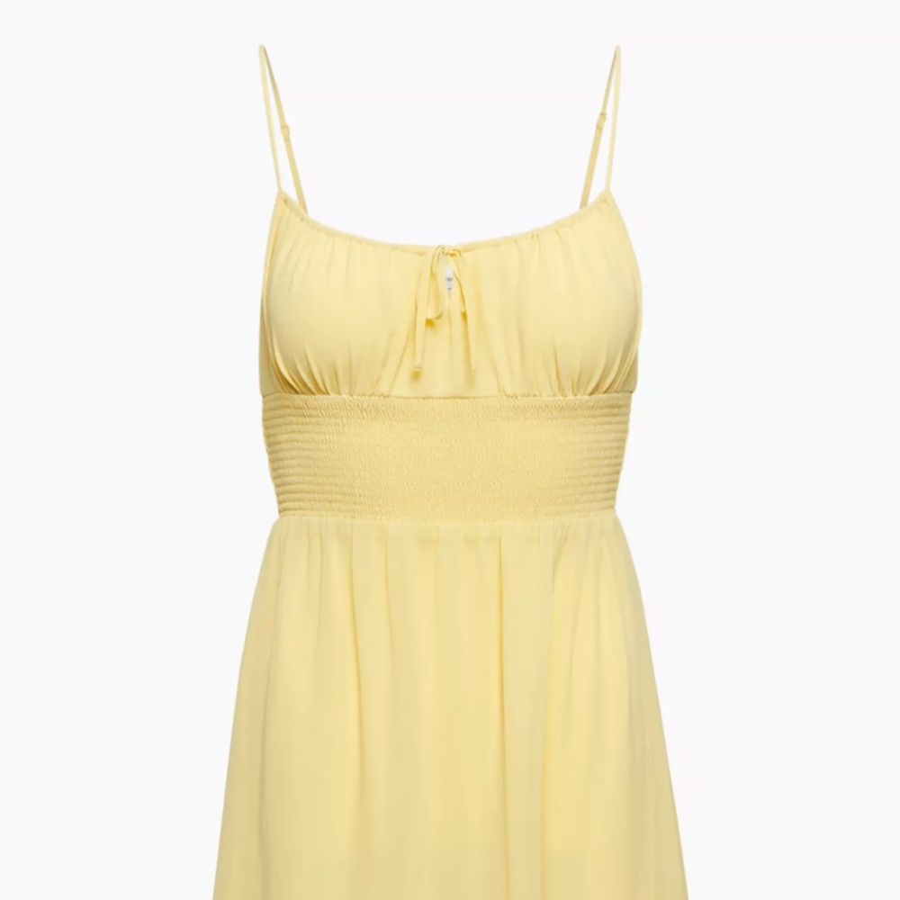 Aritzia Wilfred Genoa Mini Dress in Wheat